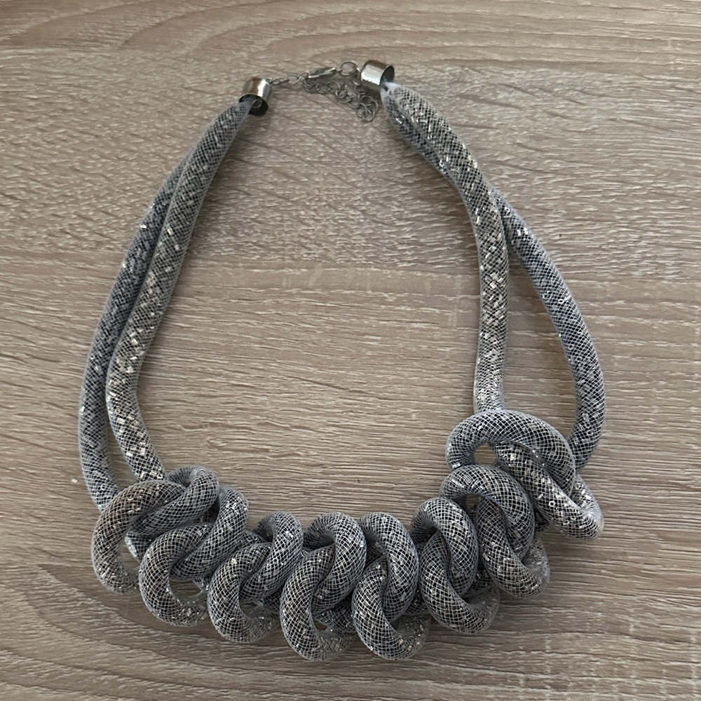 Statement Silver Chain Necklace - Adjustable